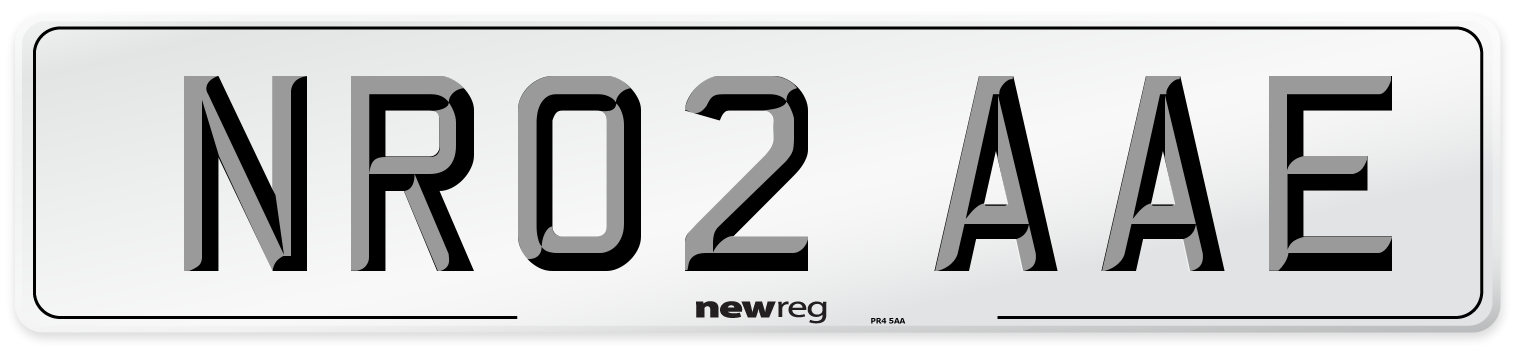 NR02 AAE Number Plate from New Reg